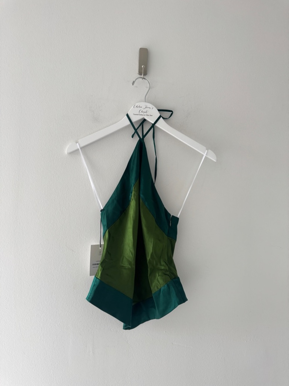 REFORMATION Jillian Silk Top in Topiary - Picture 2 of 10